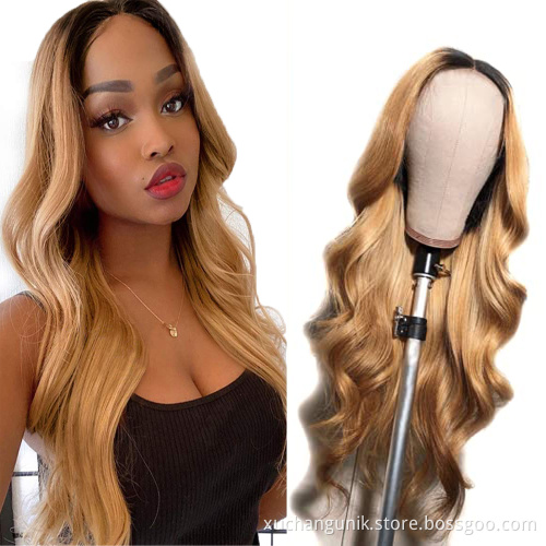 Uniky High Quality Double Drawn Cheap Brazilian Human Hair Bundles 1B 4 27 ombre colored Hair Extensions Deep Wave Curl Bundles